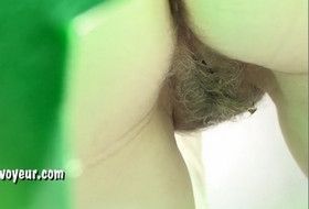 Hairy pussy pissing close up